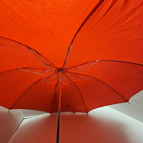 Vintage Child Kid Boy Girl Totes Umbrella Wood Wooden Dog Puppy Head Handle Red - Picture 12 of 13